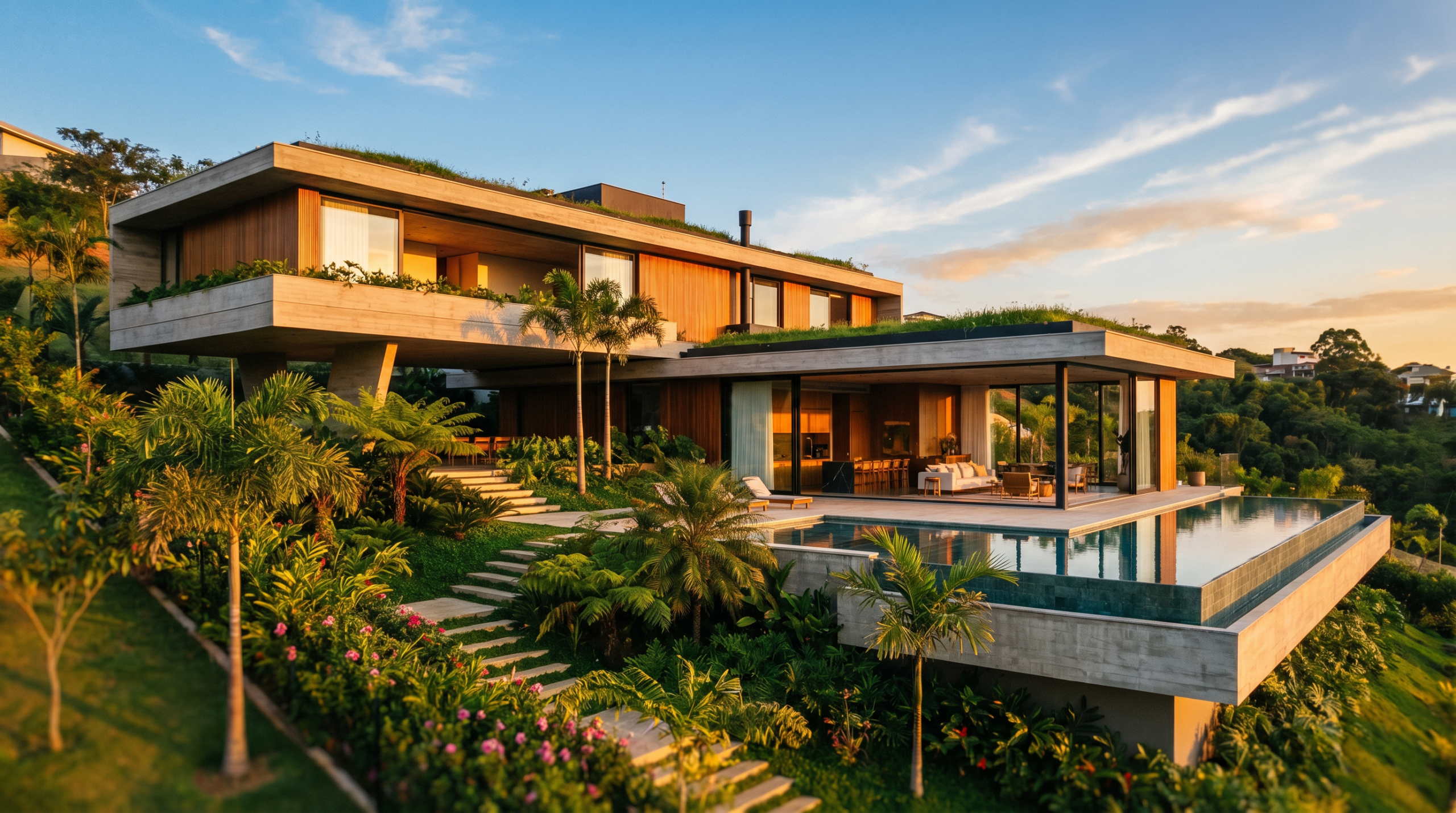 Casa moderna em terreno em declive em Sorocaba