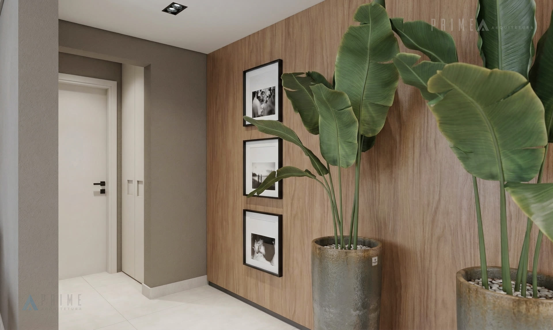 Projeto residencial Prime Arquitetura no Condomínio Jardim Esplendor em Indaiatuba — DRL House — Hall Circulacao e Escada 01
