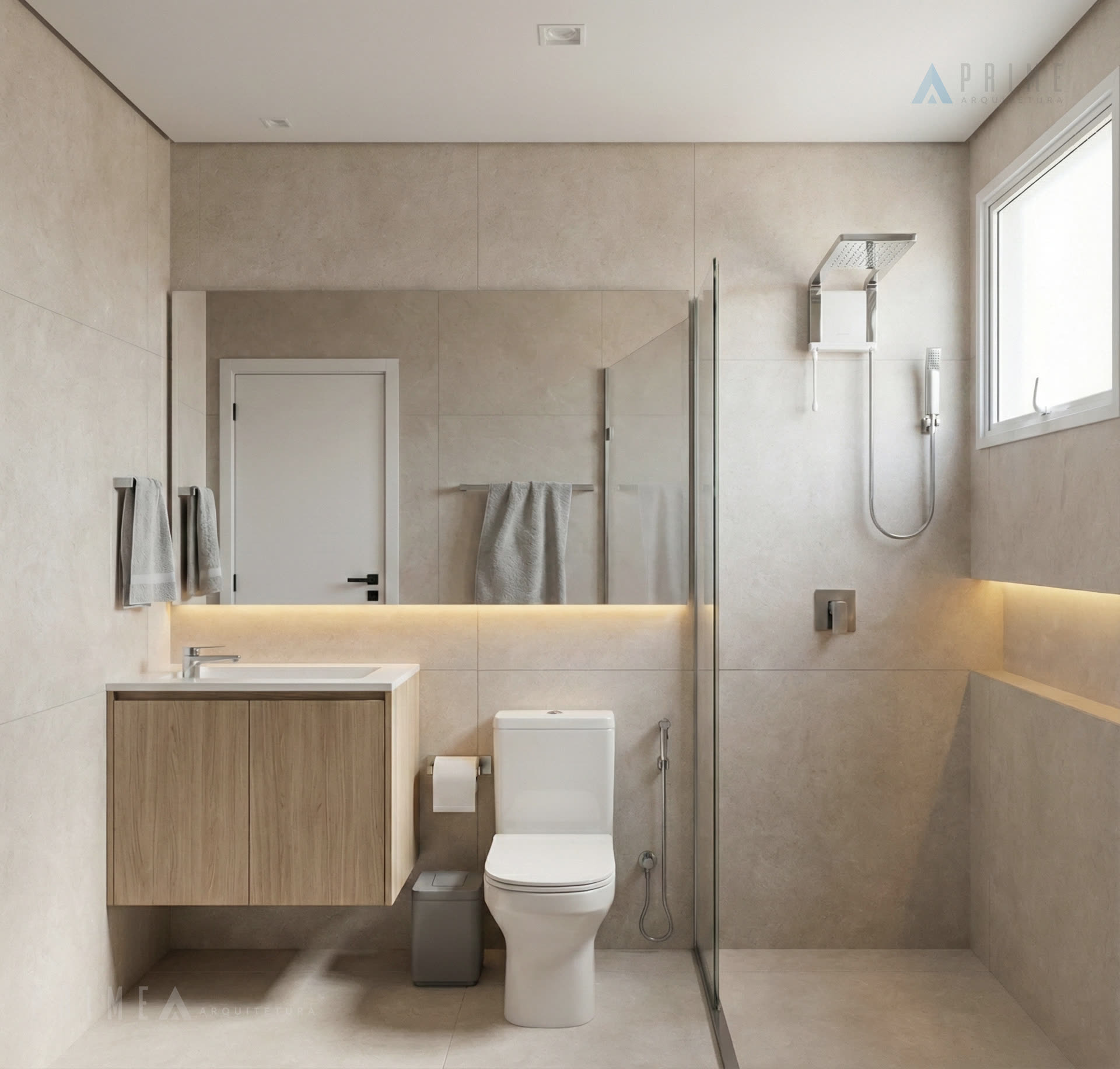 Projeto residencial Prime Arquitetura no Condomínio Jardim Esplendor em Indaiatuba — DRL House — Banho Suite Hospedes 01