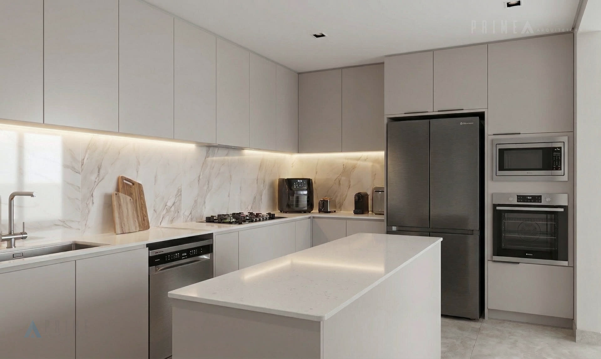 Projeto residencial Prime Arquitetura no Condomínio Jardim Esplendor em Indaiatuba — DRL House — Cozinha 01