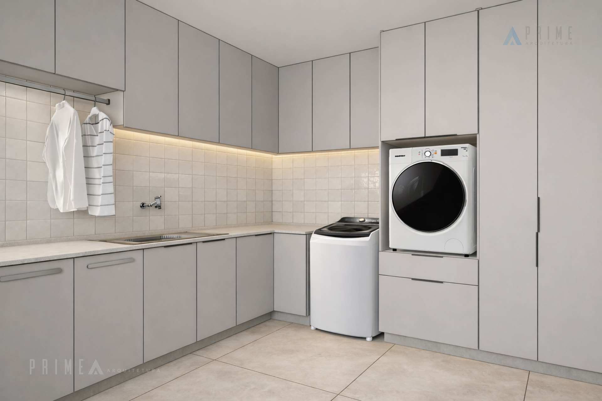 Projeto residencial Prime Arquitetura no Condomínio Jardim Esplendor em Indaiatuba — DRL House — Area de Servico 01