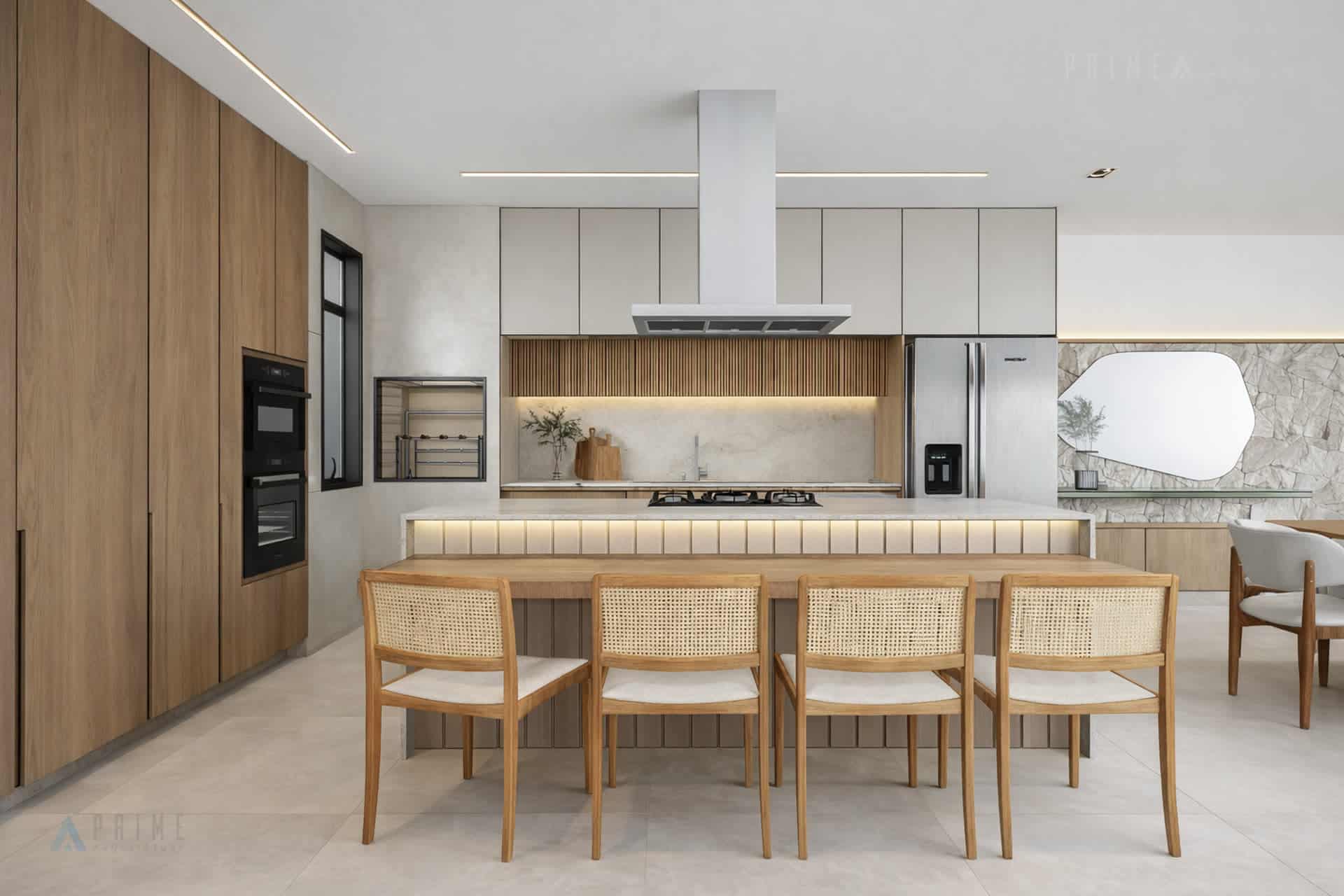 Projeto residencial Prime Arquitetura no Condomínio Bouganville em Sorocaba — DMC II House — Cozinha Jantar 02